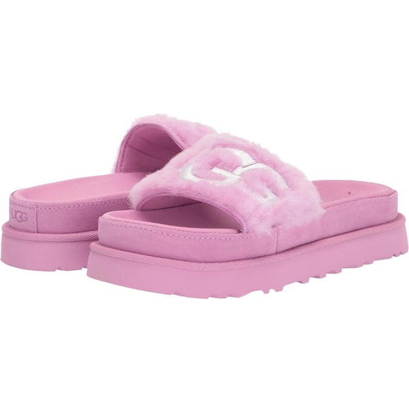 UGG Women's Laton Fur Slide Sandal with box - Picture 8 of 10